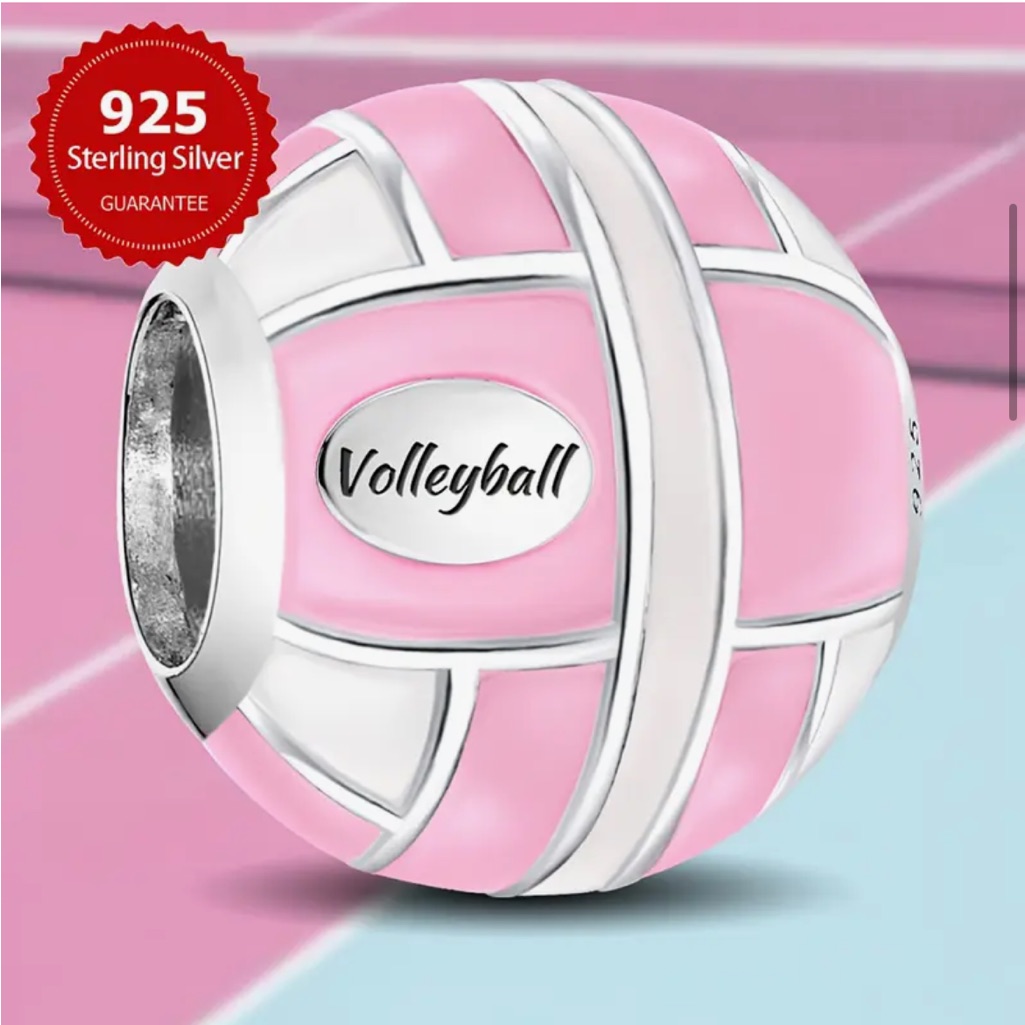 925 Volleyball Lovers/Players Bracelet Charm-Compatible With Most Charm Bracelet